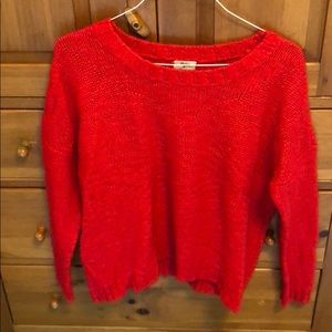 Bright red oversized sweater!